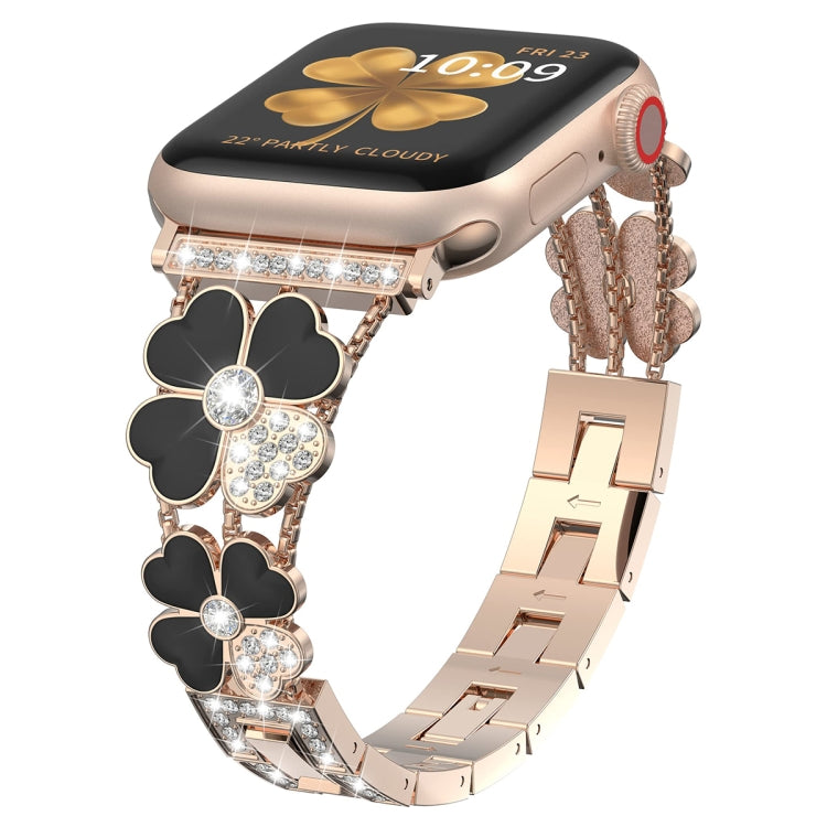 Petal Metal Diamond Watch Band, For Apple Watch 6 44mm, For Apple Watch Ultra 2 49mm, For Apple Watch 5 40mm, For Apple Watch 5 44mm