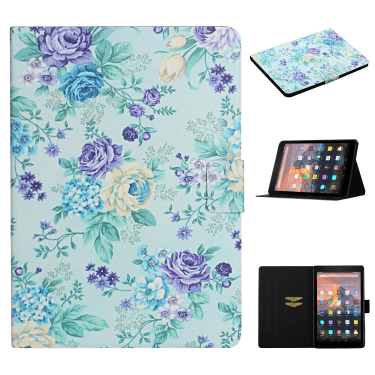 Flower Pattern Horizontal Flip Leather Case with Card Slots & Holder, For Samsung Galaxy Tab S6, For Amazon Kindle Fire 7 (2019), For Amazon Kindle Fire HD 8 (2020), For Amazon Kindle Fire HD 10