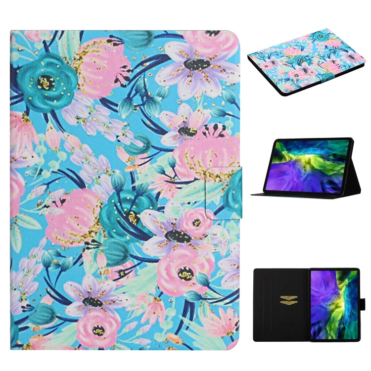 Flower Pattern Horizontal Flip Leather Case with Card Slots & Holder, For iPad 5, For iPad 10.2, For iPad Pro 10.5 inch, For iPad Pro 11 2020