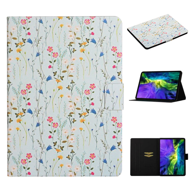 Flower Pattern Horizontal Flip Leather Case with Card Slots & Holder, For iPad 5, For iPad 10.2, For iPad Pro 10.5 inch, For iPad Pro 11 2020