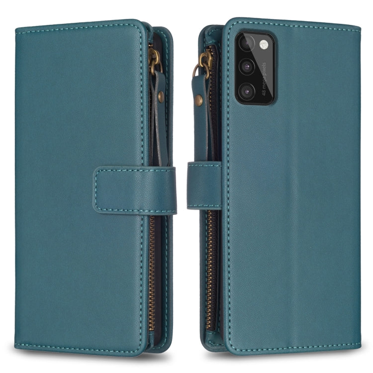9 Card Slots Zipper Wallet Leather Flip Phone Case, For Samsung Galaxy S22+ 5G, For Samsung Galaxy S22 5G, For Samsung Galaxy A03s, For Samsung Galaxy A41