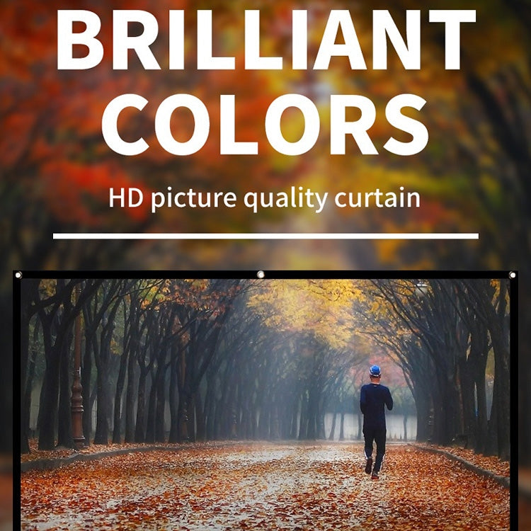 Simple Folding Thin Polyester Projector Film Curtain, 60 inch (16:9) Projection Area: 132x75cm, 60 inch (4:3) Projection Area: 120x90cm, 72 inch (16:9) Projection Area: 159x90cm, 72 inch (4:3) Projection Area: 146x110cm                                 ...