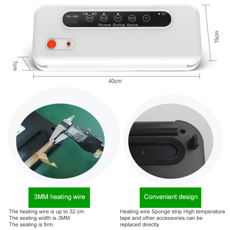 Household Commercial Food Vacuum Plastic Packaging Machine Sealer Closer Machine, Chinese Plug, Food Chinese Plug (Black), Food Chinese Plug (White)