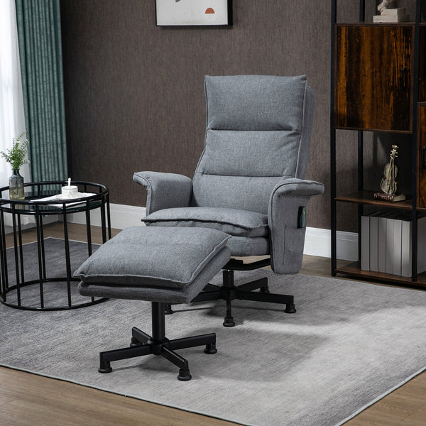 Swivel Recliner Chair and Footstool