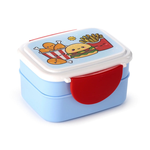 Foodiemals Clip Lock Stacked Bento Lunch Box with Cutlery