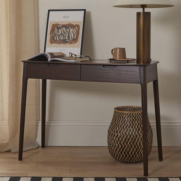Norway 2 Drawer Walnut Console Table