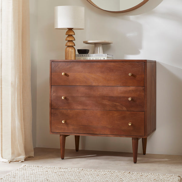 Scandinavian Walnut Oslo Chest of 3 Drawers