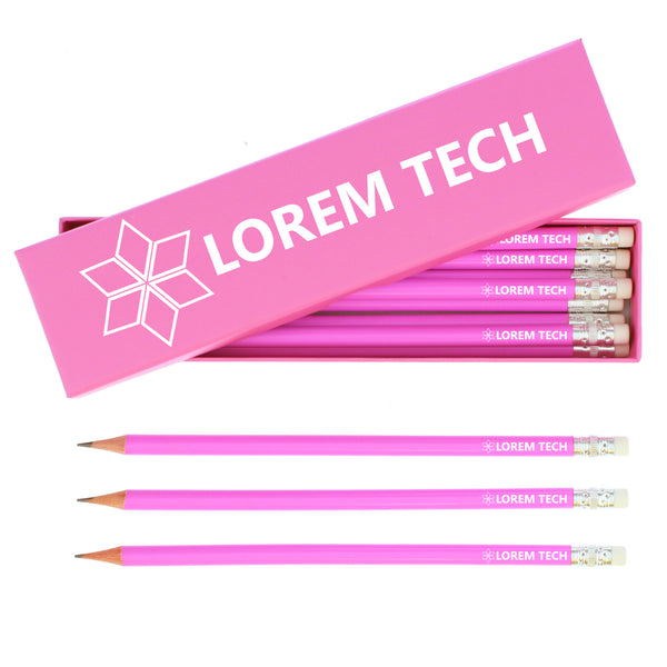 Bespoke Design Pink Pencils & Box