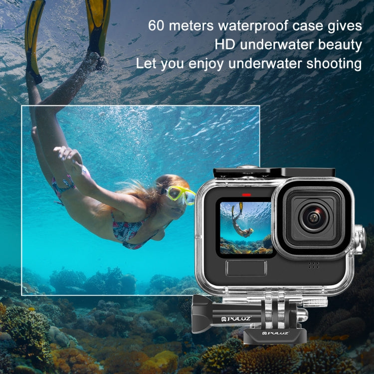 For GoPro HERO13 Black /12 Black /11 Black /10 Black /9 Black PULUZ 60m Waterproof Housing Protective Case with Buckle Basic Mount & Screw, For GoPro HERO9 Black