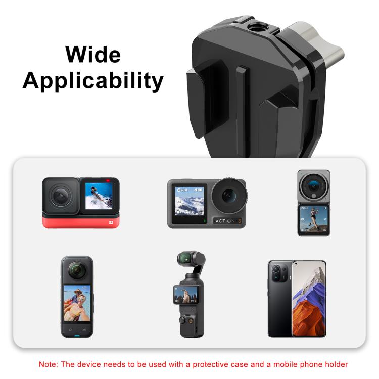 PULUZ Motorcycle Windshield Action Camera Mount Clip for GoPro Hero12 Black / DJI Osmo Action 4 / Insta360 X4 / Ace Pro and Other Action Cameras, Windshield Clip I