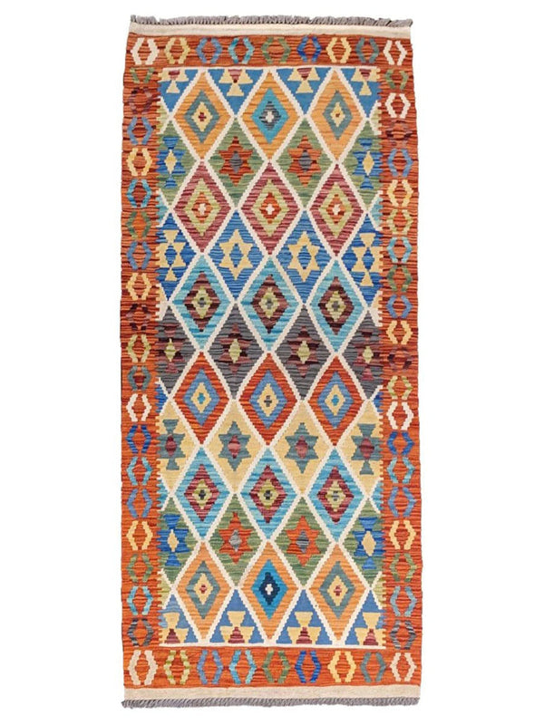 Maimana Afghanistan Kilim Rug - 201 x 89 cm
