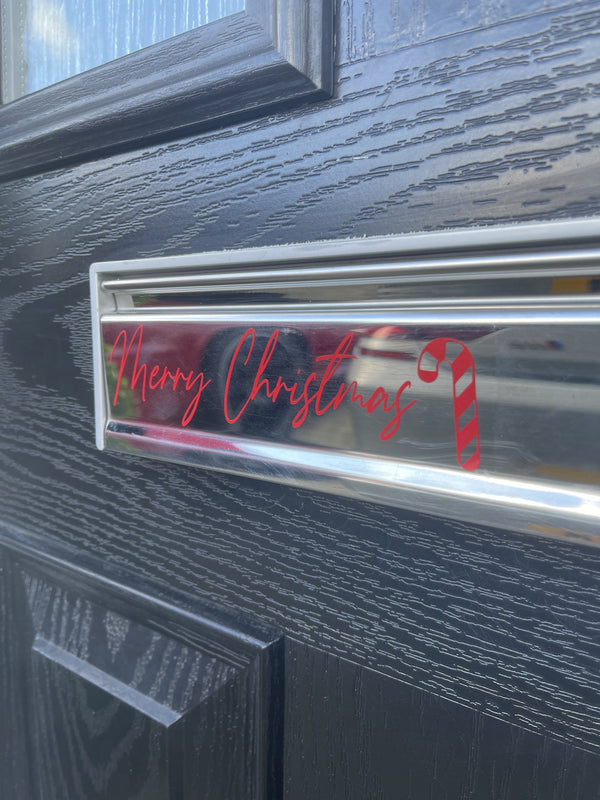 Customisable Candy Cane Star Tree Letter Box Letterbox Decor House Sticker Label