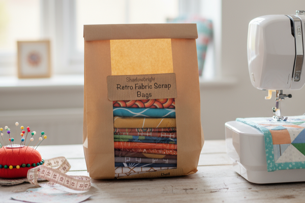 Shadowbright Fabric Scrap Bags – 450g Retro Cotton Drill Offcuts