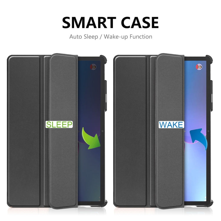 For Lenovo Tab P11 Pro Gen2 11.2 inch 2022 ENKAY Tri-fold Custer Texture Leather Stand Smart Case, For Lenovo Tab P11 Pro Gen2 11.2 inch 2022