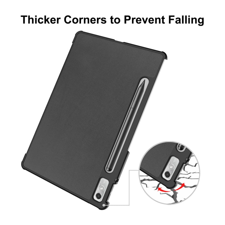 For Lenovo Tab P11 Pro Gen2 11.2 inch 2022 ENKAY Tri-fold Custer Texture Leather Stand Smart Case, For Lenovo Tab P11 Pro Gen2 11.2 inch 2022