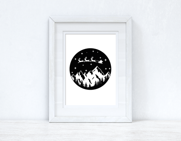 Santas Sleigh Seasonal Wall Home Decor Print