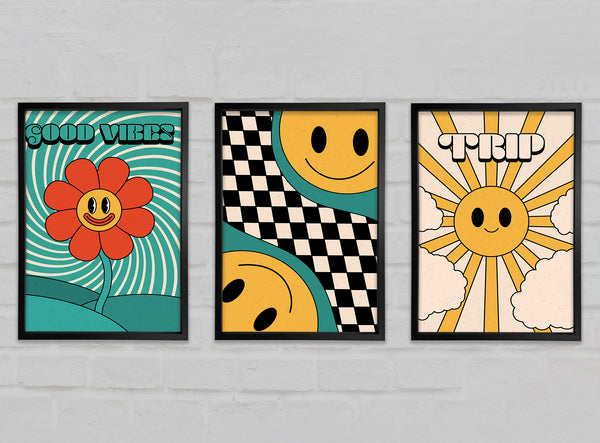 Trip Good Vibes 3 Piece Prints