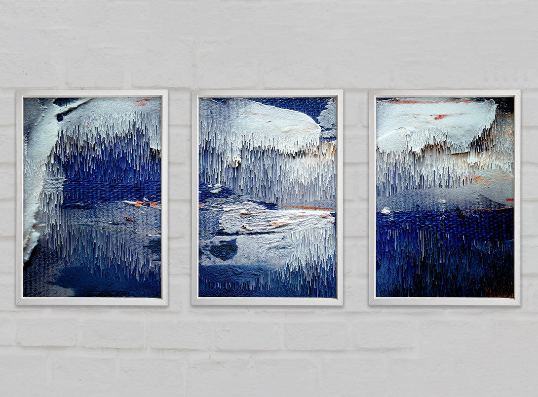 Blue and White Grunge WallartDirect