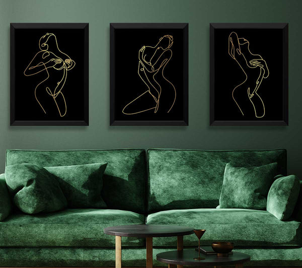 Fashion Line Art Black and Gold