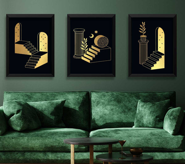 Stairs of Time Black and Gold
