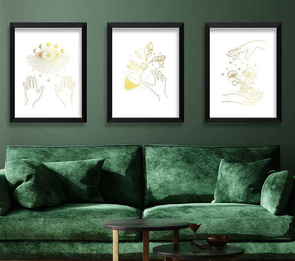 Line Art Mystical White and Gold