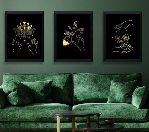 Line Art Mystical Black and Gold