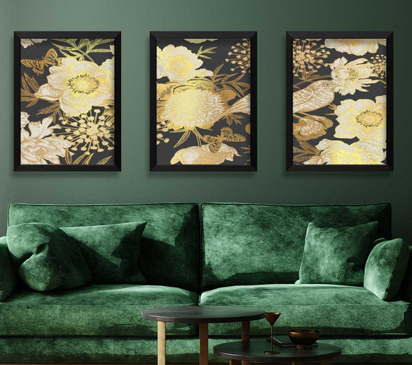 Naturkunst Grau und Gold
