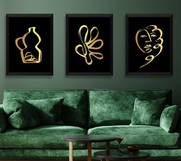 Inky Matisse Schwarz und Gold