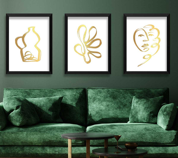 Tintenblaues Matisse-Weiß und Gold