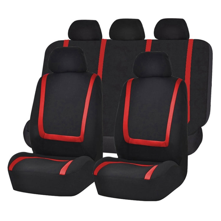 Universal Car Seat Cover Polyester Fabric Automobile Seat Covers Car Seat Cover Vehicle Seat Protector Interior Accessories, 4pcs Set Black, 4pcs Set Red, 4pcs Set Beige, 4pcs Set Gray, 4pcs Set Blue, 4pcs Set Pink, 9pcs Set Black, 9pcs Set Red        ...