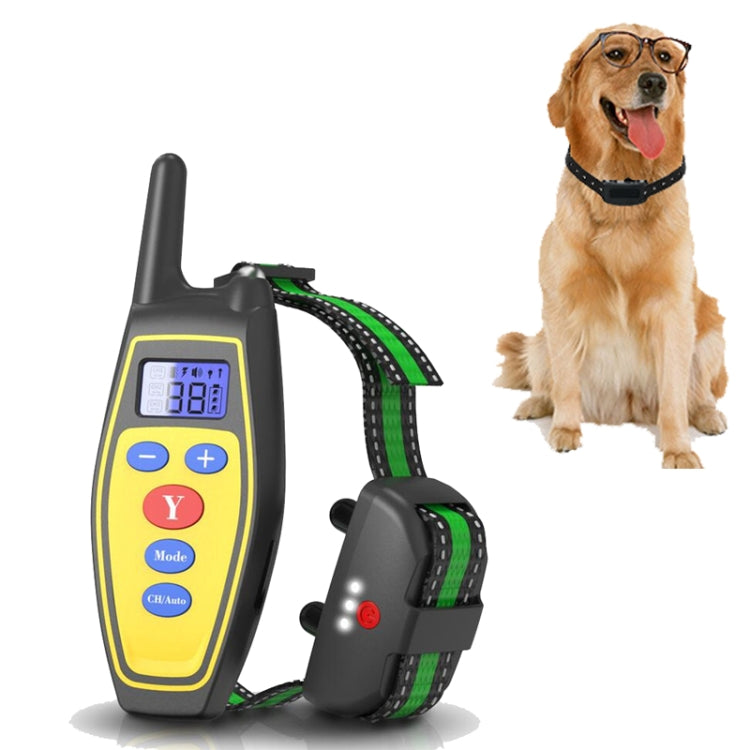Dog Training Device Remote Control Bark Control Charging Waterproof Pet Training Collar with Electric Shock Vibration, Yellow, Black