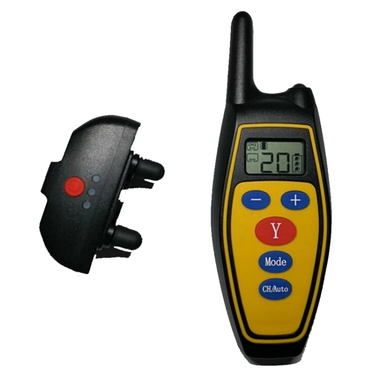 Dog Training Device Remote Control Bark Control Charging Waterproof Pet Training Collar with Electric Shock Vibration, Yellow, Black