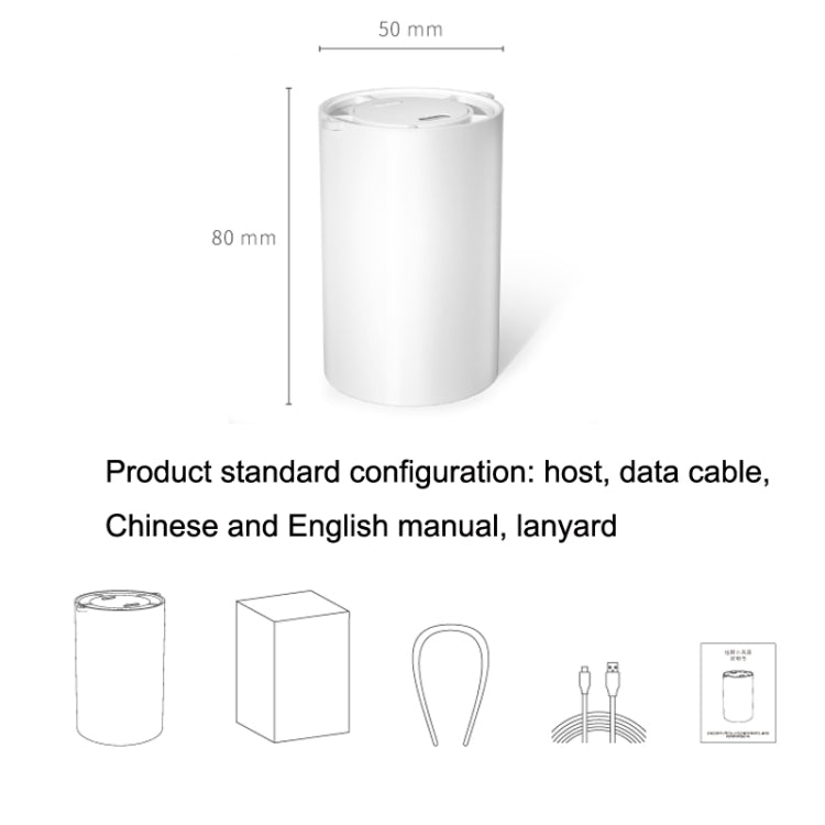 N1 Mini Portable USB Leafless Hanging Neck Fan, Mini Fan White