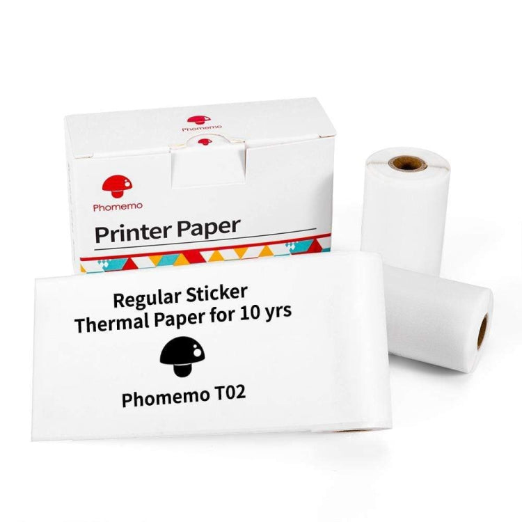 For Phomemo T02 3rolls Bluetooth Printer Thermal Paper Label Paper, 53mmx6.5m 10 Years Black on White No Adhesive, 50mmx3.5m 2 Years Black on White Sticker, 50mmx3.5m 10 Years Black on White Sticker, 50mmx3m 5 Years Blue on White Sticker               ...