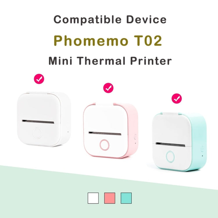 For Phomemo T02 3rolls Bluetooth Printer Thermal Paper Label Paper, 53mmx6.5m 10 Years Black on White No Adhesive, 50mmx3.5m 2 Years Black on White Sticker, 50mmx3.5m 10 Years Black on White Sticker, 50mmx3m 5 Years Blue on White Sticker               ...