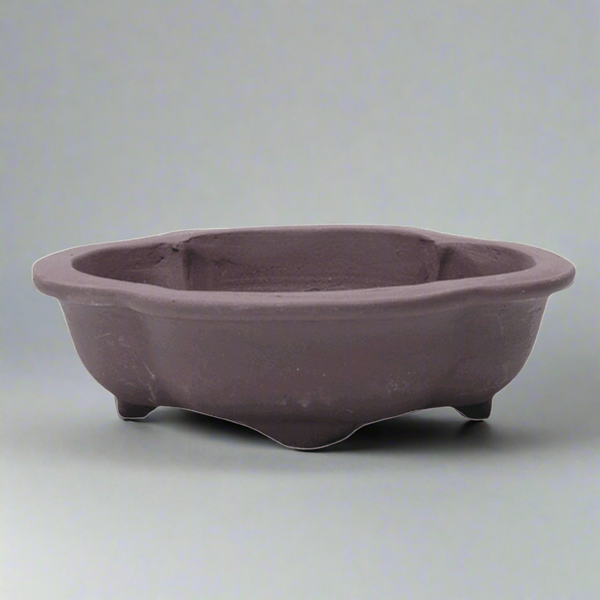 Unglazed Bonsai Pot Floral | 18cm x 15cm x 4cm | YB1122