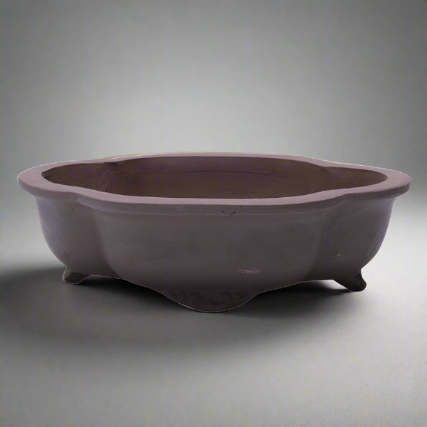 Unglazed Bonsai Pot Floral | 26cm x 21cm x 6cm | YB1129