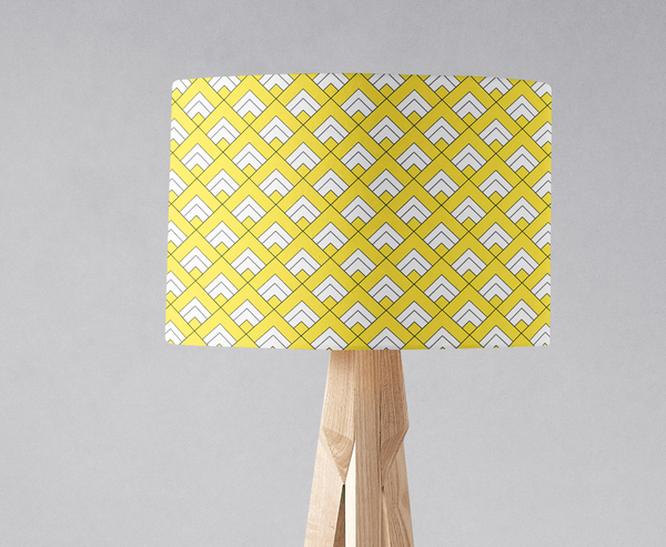 Yellow and White Geometric Tiles Design Lampshade, Ceiling or Table Lamp Shade
