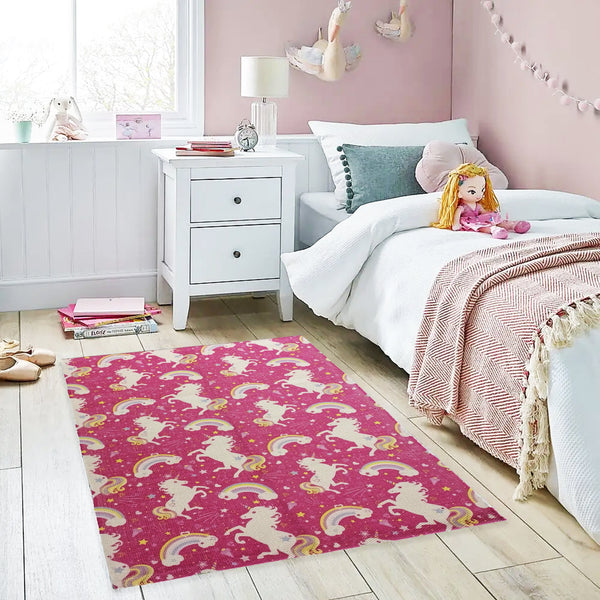 Animal Printed Rug Unicorn Modern Non-Slip Soft Durable Floor Rug for Living Room Bedroom Hallway & Office by OLIVIA ROCCO
