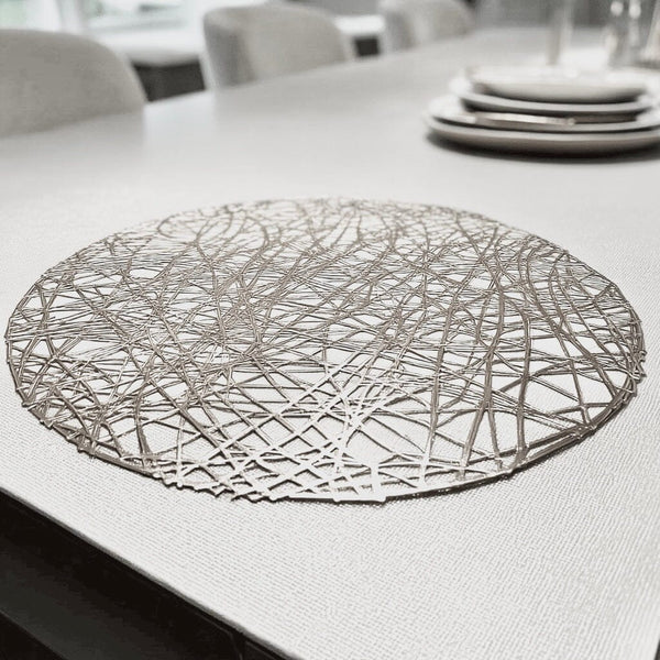 Emily Silver Round Placemat