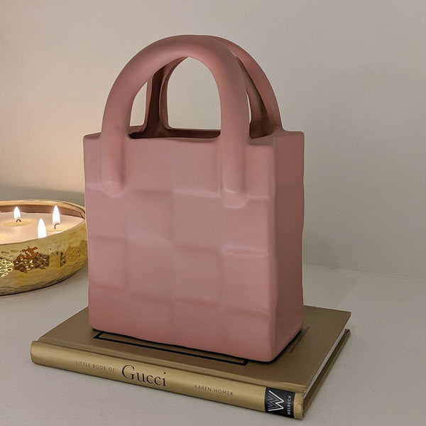 Evelina Terracotta Blush Woven Effect Decorative Handbag Ornament