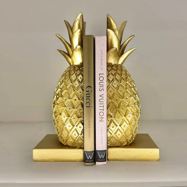 Felicity Decorative Gold Pineapple Bookends