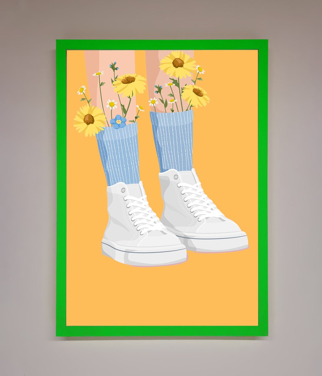 Flowers In Socks Framed Poster - Zestio