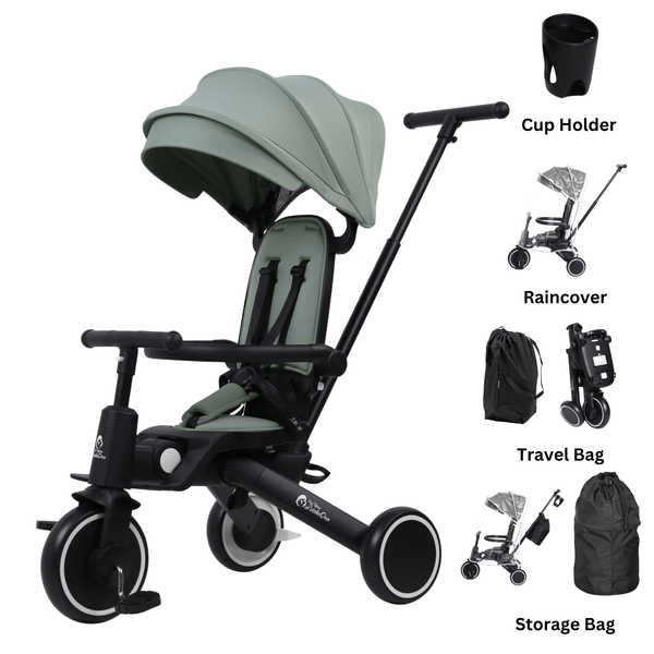 Foryourlittleone Xplor Ultimate 6 in 1 Foldable Trike - Green (10m-5y)