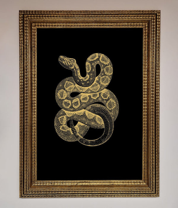 Golden Serpent Framed Wall Art - Zestio