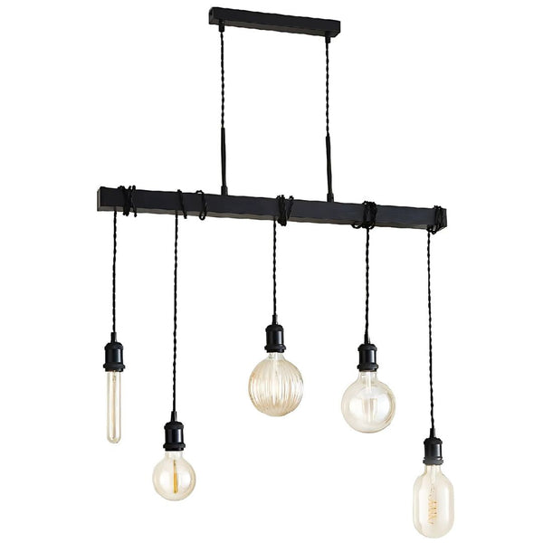 Melrose 5 Light Black Ceiling Pendant Bar