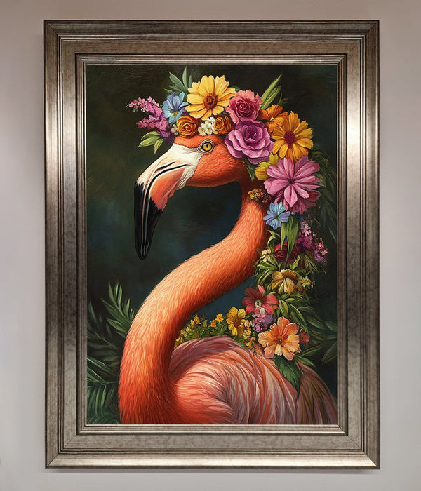 Pink Flamingo Floral Framed Poster - Zestio