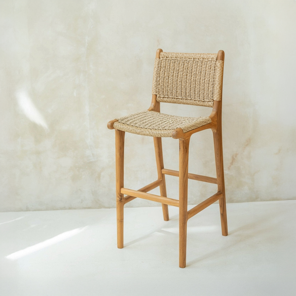 Zara Teak & Rattan Bar Stool
