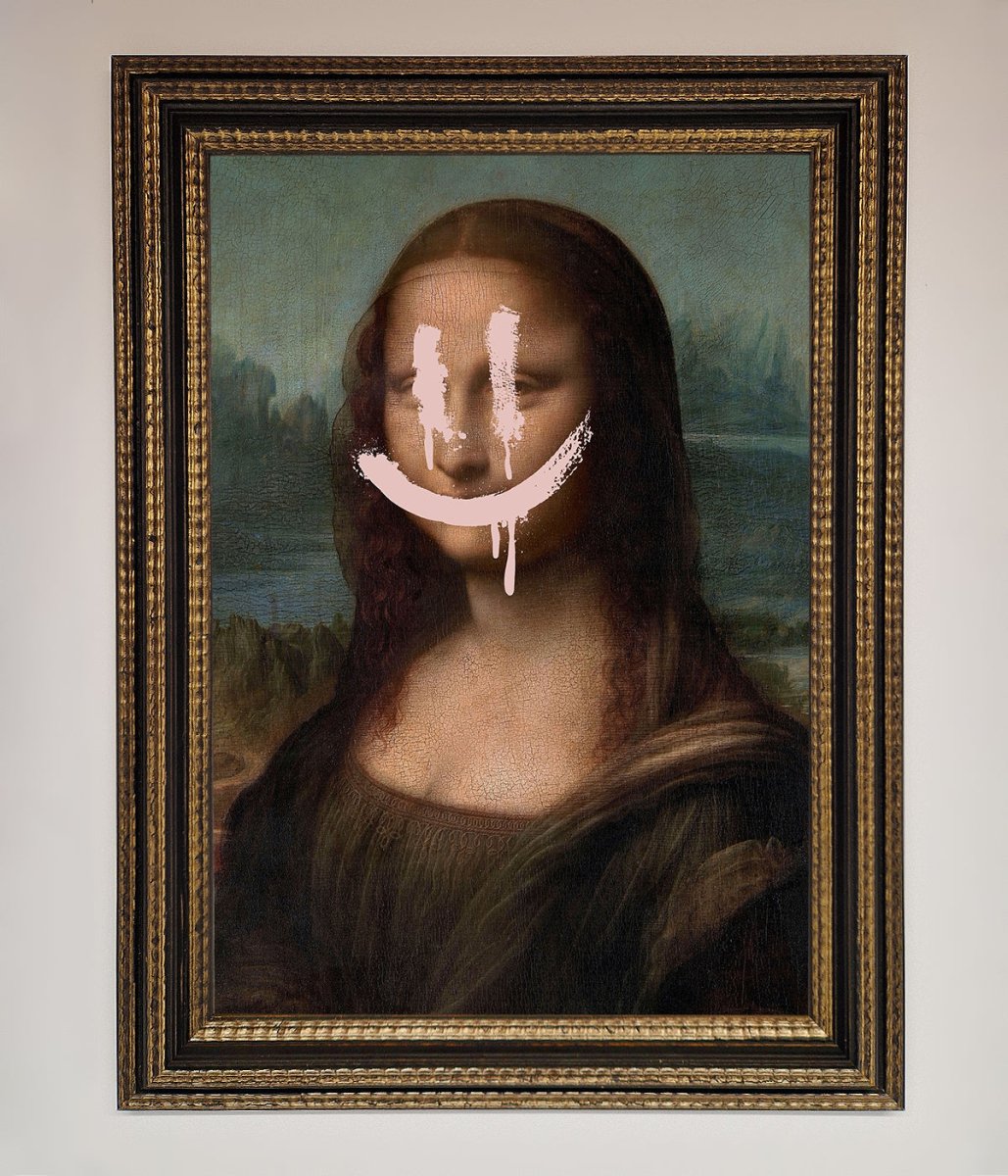 Smiley Mona Framed Poster - Zestio