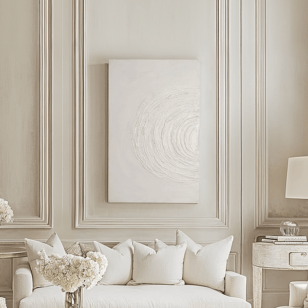 Tilly Cream Half Moon Textured Canvas Wall Art